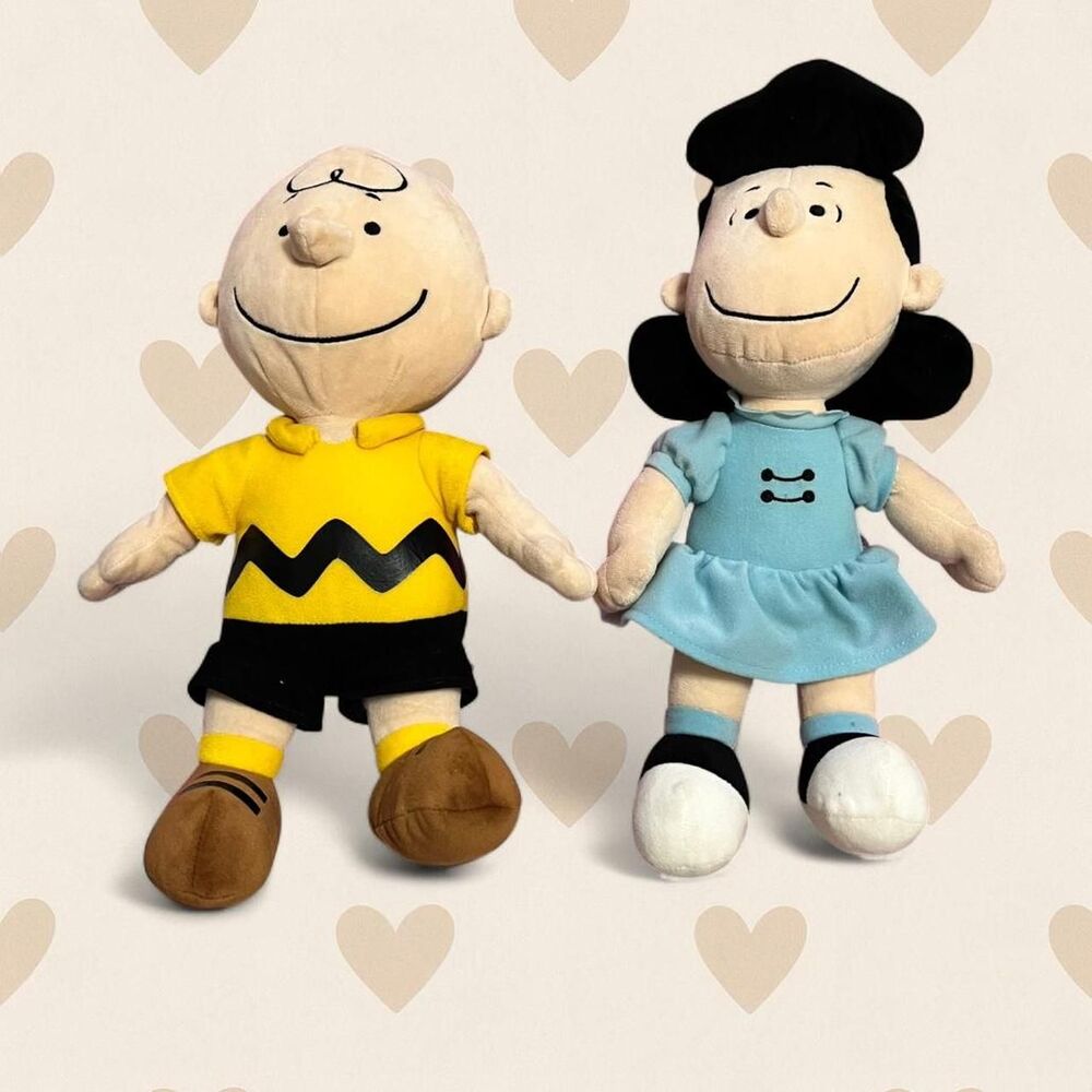PEANUTS CHARLIE BROWN & LUCY PLUSH DOLLS 15" STUFFED ANIMAL SET